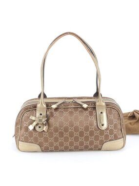 Gucci GG Nylon Prince Leather Shoulder Bag Tote Hand